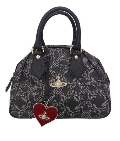 Yasmin Logomania, &pound;95, Handbags, Black, Coated Canvas, Front view